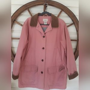 Women's L.L Bean Pink Rose Barn Chore Field Jacket Large